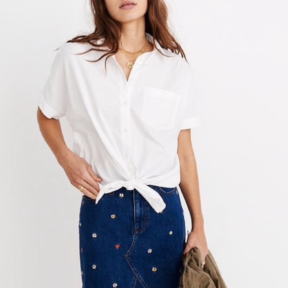 Madewell Short-sleeve Tie-front Shirt - Picture 2 of 6